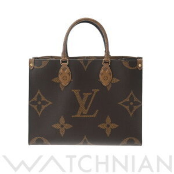 Louis Vuitton Monogram Giant Reverse Onthego Brown Canvas Tote Bag - Picture 1 of 9